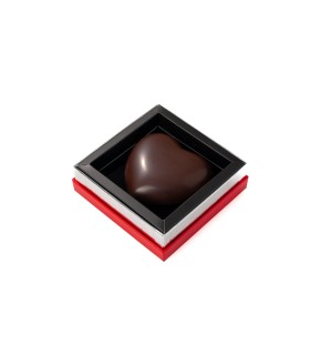 Cœur en chocolat noir 68 % – Chocolaterie Delaveaux